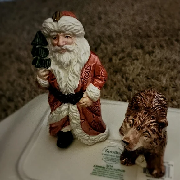 VTG Christmas Fitz and Floyd Russian Santa and Bear Salt Pepper Shaker Set 1990 - Picture 2 of 8